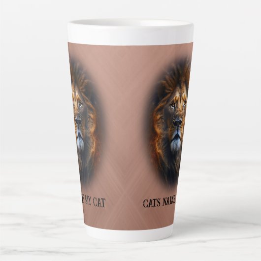 Spaß "I Liebe My Cat" Löwe Latte Tasse Rose Gold (Vorderseite)