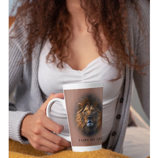 Spaß "I Liebe My Cat" Löwe Latte Tasse Rose Gold