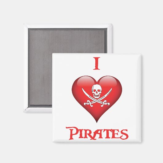 Spaß I Liebe Pirates Magnet (Vorderseite/Rückseite)