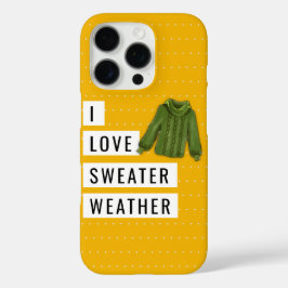 Spaß I Liebe Sweater Weather White Polka Dots Gold iPhone 16 Pro Hülle