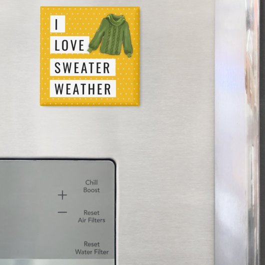 Spaß I Liebe Sweater Weather White Polka Dots Gold Magnet