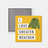 Spaß I Liebe Sweater Weather White Polka Dots Gold Magnet (Vorderseite/Rückseite)