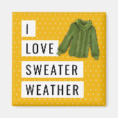 Spaß I Liebe Sweater Weather White Polka Dots Gold Magnet (Vorne)