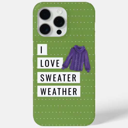 Spaß I Liebe Sweater Weather White Polka Dots Gree Case-Mate iPhone Hülle (Rückseite)