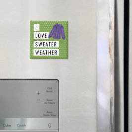 Spaß I Liebe Sweater Weather White Polka Dots Gree Magnet