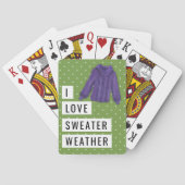 Spaß I Liebe Sweater Weather White Polka Dots Gree Spielkarten (Rückseite)