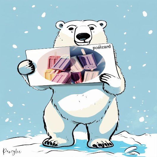 Spaß I Modern Ice Cream Split Postkarte