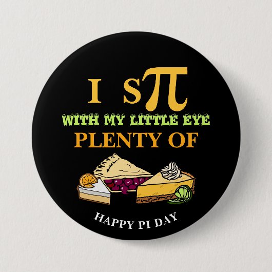 Spaß I SPY VIELE PIE Happy Pi Day Button (Vorderseite)