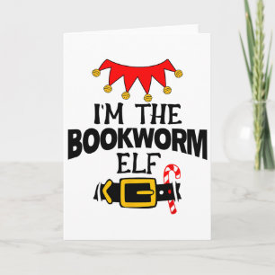Spaß Ich bin die Bücherwurm-Elfen-Kostüme Weihnach Karte