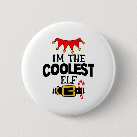 Spaß Ich bin die coolsten Elfen-Kostüme Weihnachte Button (Vorderseite)
