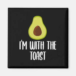 Spaß ich bin mit dem Toast Avocado Halloween Paare Magnet