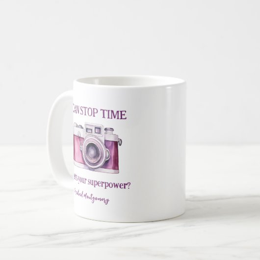 Spaß ich kann Zeit stoppen Pink Fotograf Kaffeetasse (Vorderseite Links)