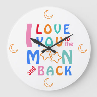 Spaß Ich Liebe Sie zum Mond und zurück Große Wanduhr
