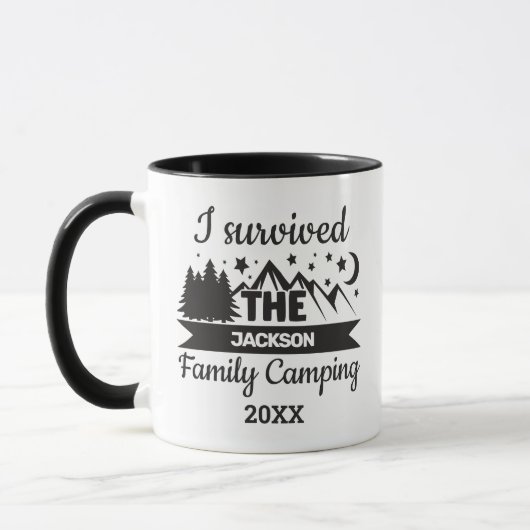 Spaß ich überlebte Familienleben Camping Tasse (Links)
