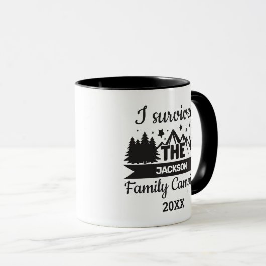 Spaß ich überlebte Familienleben Camping Tasse (VorderseiteRechts)