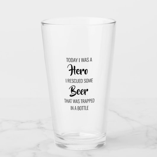 Spaß ich war ein Heldenbier Glas (Vorderseite)