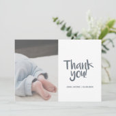 Spaß, Ihr Foto, Junge, Baby Dusche Dankeschön Kart (Stehend Vorderseite)