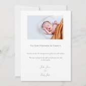 Spaß, Ihr Foto, Junge, Baby Dusche Dankeschön Kart (Rückseite)