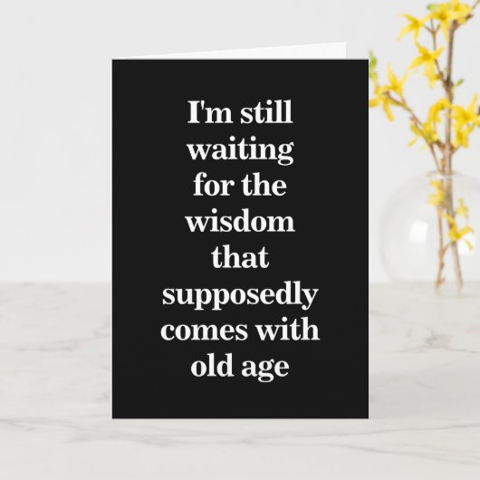 Spaß im Alter auf Schwarz Karte (Gelbe Blume)