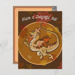 Spaß im Blätter Dragon Feiertagspostkarte