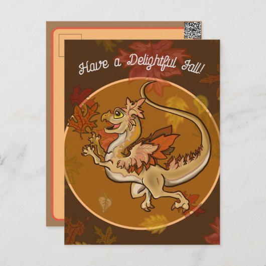 Spaß im Blätter Dragon Feiertagspostkarte (Vorne/Hinten)