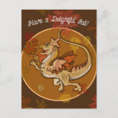 Spaß im Blätter Dragon Feiertagspostkarte (Vorderseite)