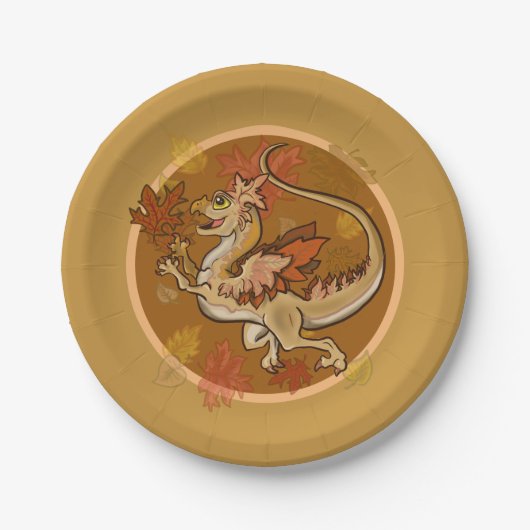 Spaß im Blätter Dragon Pappteller (Vorderseite)