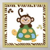 Spaß im Dschungel 10x10 Monkey Art Poster Print (Vorne)