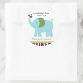 Spaß im Dschungel-Elefant-runden Runder Aufkleber (Tasche)