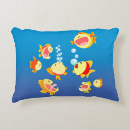 Spaß im Fischtank (Cartoon Fish) Akzent Kissen
