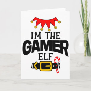 Spaß im Gamer-Elfen-Kostüm Weihnachten Familien-Ma Karte