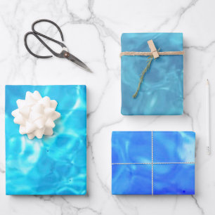 Spaß im Poolwasser   Blau   Filter   Geschenkpapier Set
