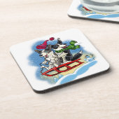 Spaß im Schnee Getränkeuntersetzer (Linke Seite)