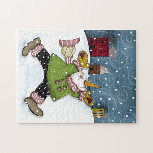 Spaß im Schnee-Schneemann-Puzzlespiel Puzzle (Horizontal)