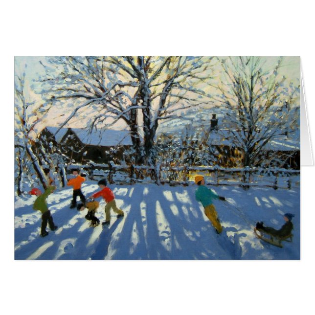 Spaß im Schnee Tideswell Derbyshire (Vorderseite (Horizontal))