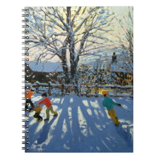 Spaß im Schnee Tideswell Derbyshire Notizblock (Vorderseite)