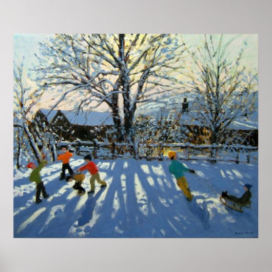 Spaß im Schnee Tideswell Derbyshire Poster (Vorne)
