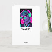 Spaß im Sommer | AI Art Cool Lady in Kopfhörern Karte (Rückseite)