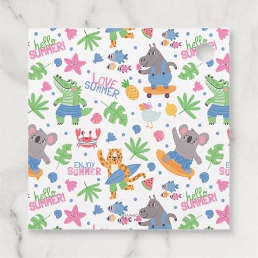 Spaß im Sun Beach Animal Flamingo Vielen Dank Geschenkanhänger (Rückseite)