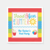 Spaß im Sun Pool Party Niedlicher Sommer Serviette (Vorderseite)