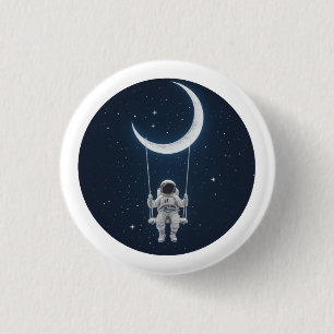 Spaß im Weltraum - Astronaut schwingt auf dem Mond Button