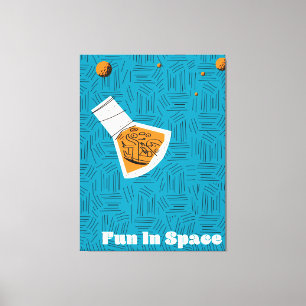Spaß im Weltraum Vintages Plakat Leinwanddruck