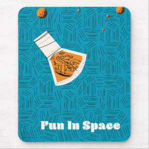 Spaß im Weltraum Vintages Plakat Mousepad