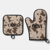 Spaß Imitate Kuh Druckcreme und braun Ofenhandschuh & Topflappen-Set (Vorderseite)