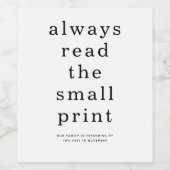 Spaß immer kleine Ankündigung zur Schwangerschaft Weinetikett (Einzelnes Label)