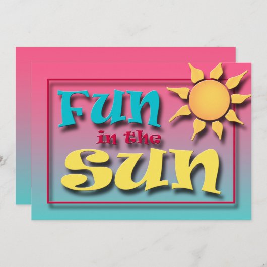 Spaß in den Sommersonntage-Party Einladungen (Vorne/Hinten)
