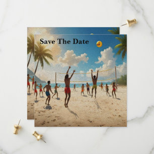 Spaß in der Farbe Sun Beach Volleyball Oil, Save The Date