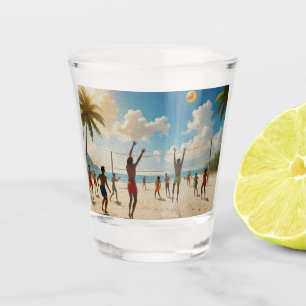 Spaß in der Farbe Sun Beach Volleyball Oil, Schnapsglas