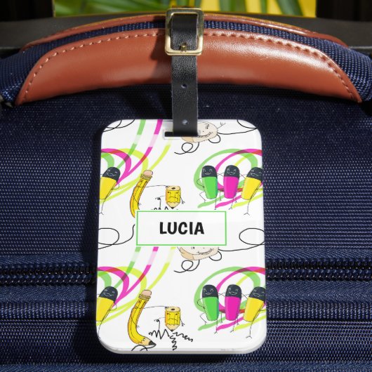 Spaß in der Schule versorgt Charaktere Gepäckanhänger (Vorderseite Insitu 2)