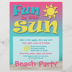 Spaß in der Sonne - Beach Party Flyer